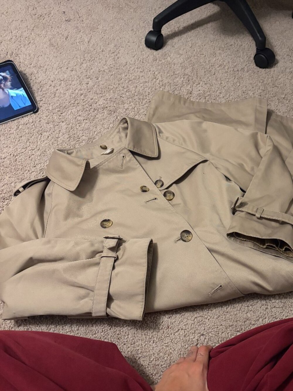 Vintage Evan Piconne Trench coat mid length great condition wool size m